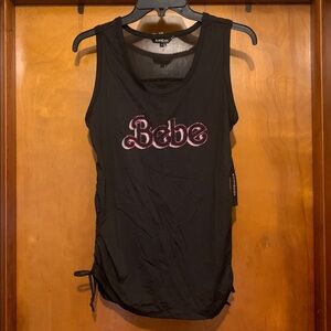 NWT BeBe Sport Size M Dream Logo Ruched Tank